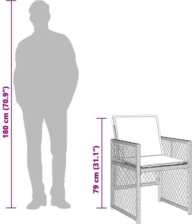 Image du produit VidaXL Meuble de jardin Salle à manger Ensemble de jardin 13 pièces Gris Poly Rattan (330 cm)