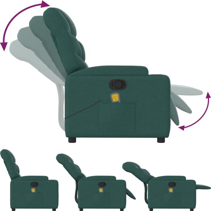 Image du produit VidaXL Fauteuil de massage vert foncé Tissu,Couleur : vert foncé,Matériaux