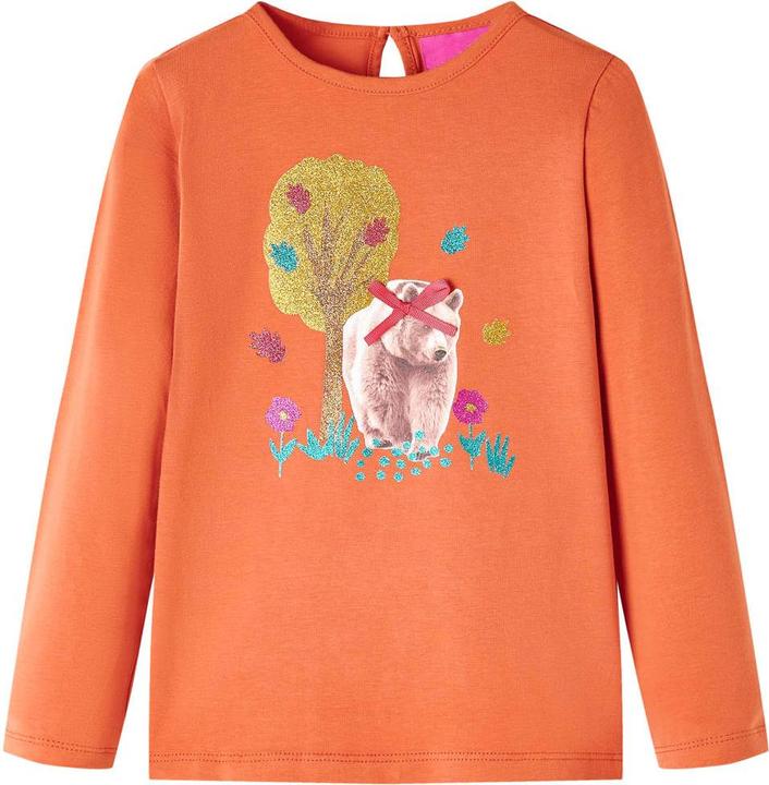 Produktbild VidaXL Kinder-Langarmshirt Dunkelorange 140,Material: 95 (140)