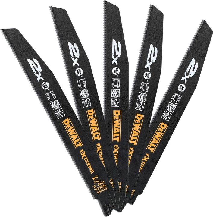 Produktbild DeWalt Säbelsägeblatt BIM Multi 228mm 5 Stück