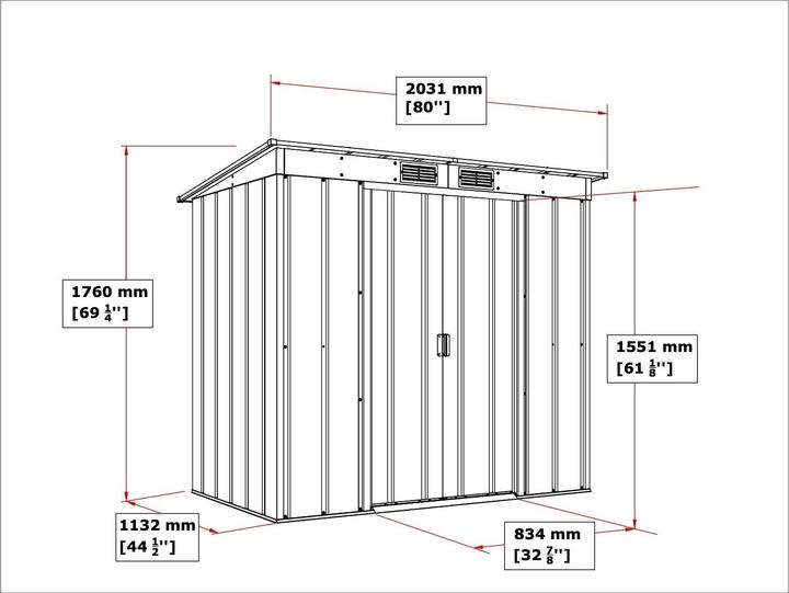 Actual product image Tepro Pent Roof Eco 6x4 shed, anthracite