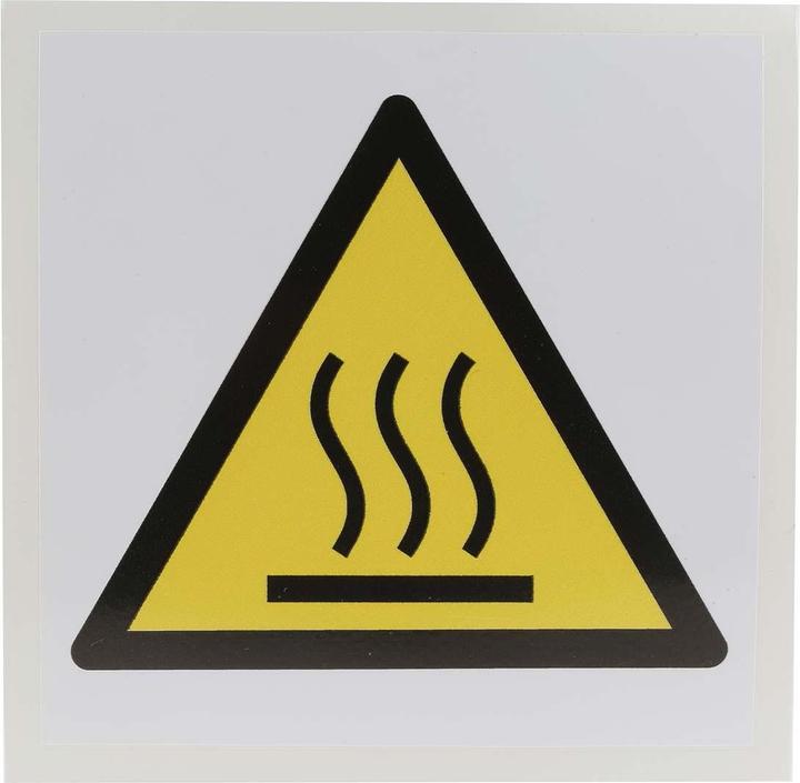 Produktbild Rs Pro Gefahren-Warnschild Vinyl Etikett selbstklebend, Gefahr durch heisse Oberflächen Beschriftung