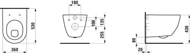Image du produit Laufen WC à plat Pro mural blanc avec rebord fermé 8209590000001