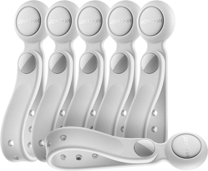 Produktbild Joyroom JR-ZS422 Silicone Cable Tie with Magnet, Set of 6 - White (Kunststoffkabelbinder)
