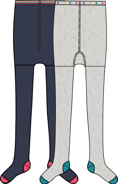 Immagine prodotto Frugi Collant per bambini Norah 2 Pack Marl/Indigo (68)