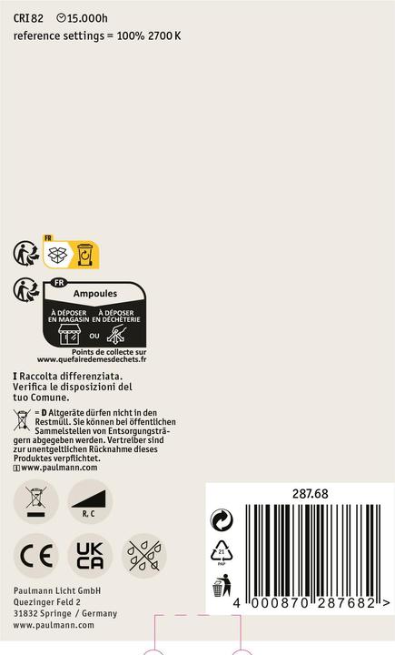 Immagine prodotto Paulmann Forma interna (E27, 4 W, 450 lm, 1 x, E)