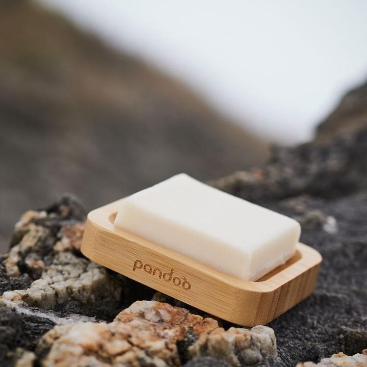 Actual product image Pandoo Bamboo Soap Dish Natural Bamboo Wood Rectangular Soap Tray for Sink