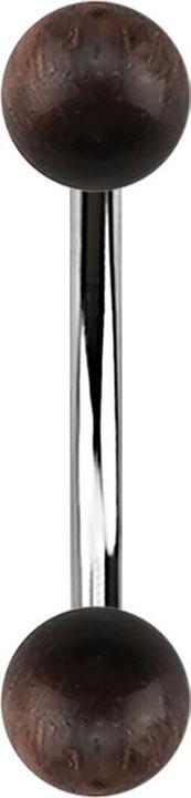Produktbild Star Piercing Banane silber mit zwei Kugeln aus Sonoholz (Organisch, Chirurgenstahl 316L, ohne Messing)