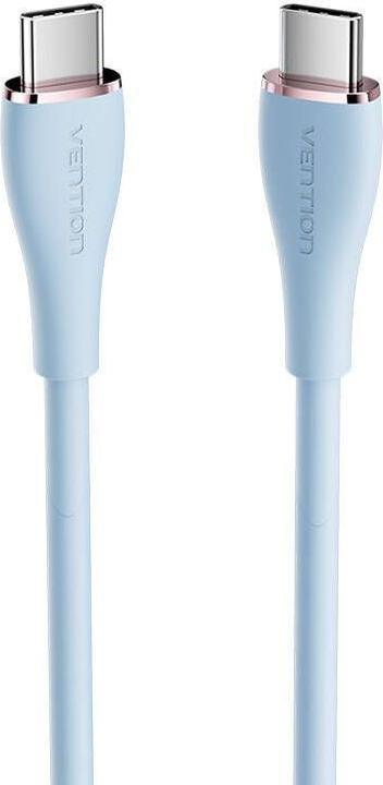 Image du produit Vention Câble USB-C 2.0 vers USB-C 5A TAWSG 1.5m Bleu clair Silicone (1.50 m, USB 2.0)
