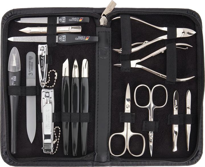 Kellermann Germany Manikuereset Nagelset Cinisello 16tlg Echt Leder Schwarz