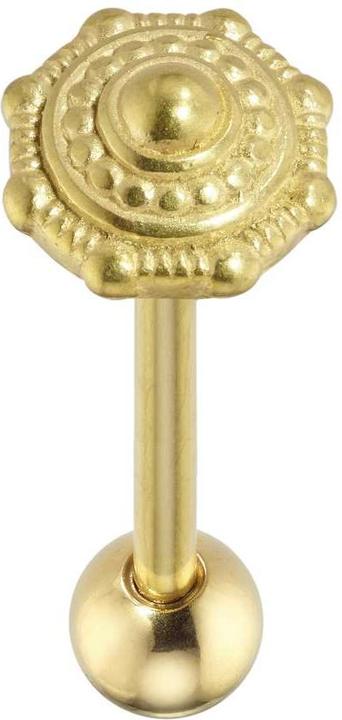Produktbild Bijouteria Zungenpiercing (PVD Beschichtung (goldfarbig), Chirurgenstahl 316L)