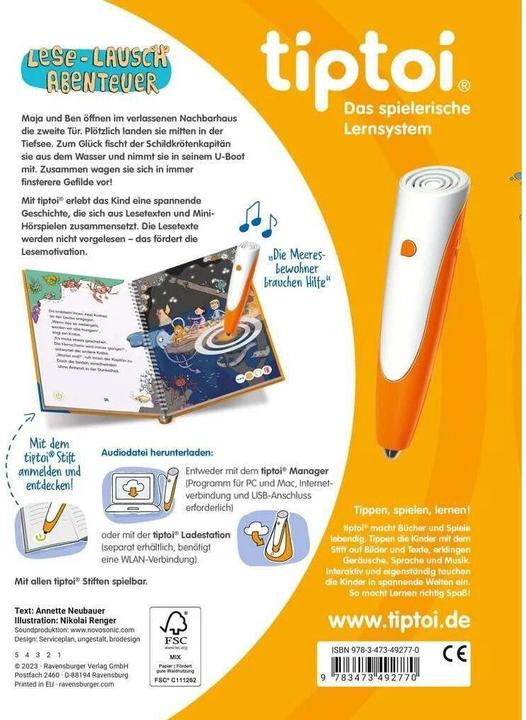 Actual product image tiptoi Lese-Lausch-Abenteuer Tiefsee (German, Annette new farmer, Nikolai Renger, 2023)