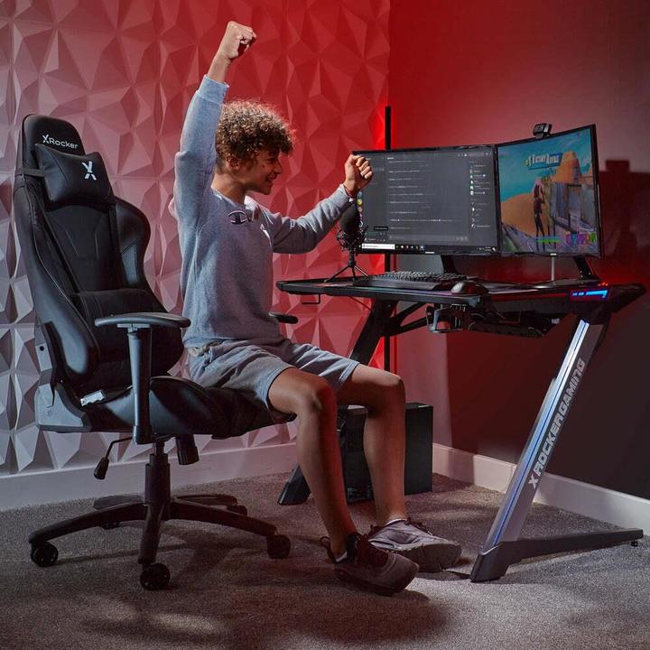 Produktbild X Rocker Chaise de jeu eSport Agility Sport avec ajustement ergonomique Noire Carbone
