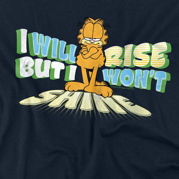 Actual product image Garfield Unisex Adult Rise Not Shine T-Shirt (XXL)