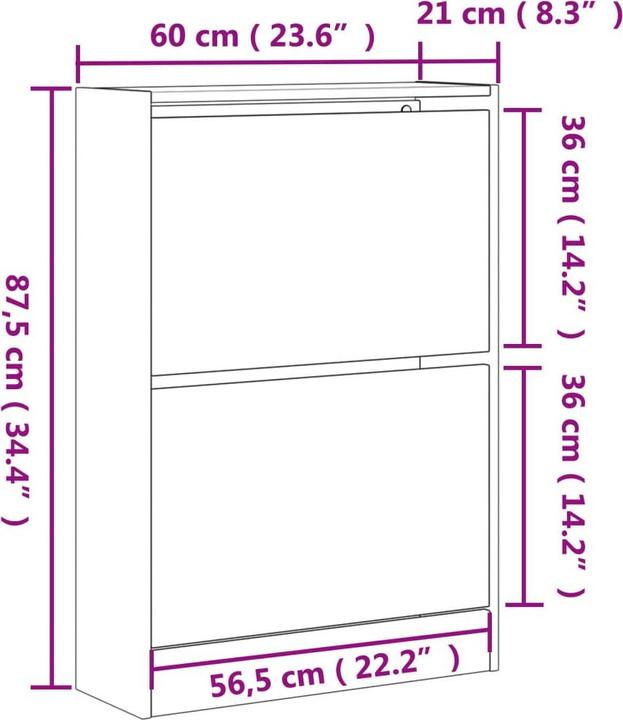 Produktbild VidaXL Nalani (60 x 21 x 87.5 cm)