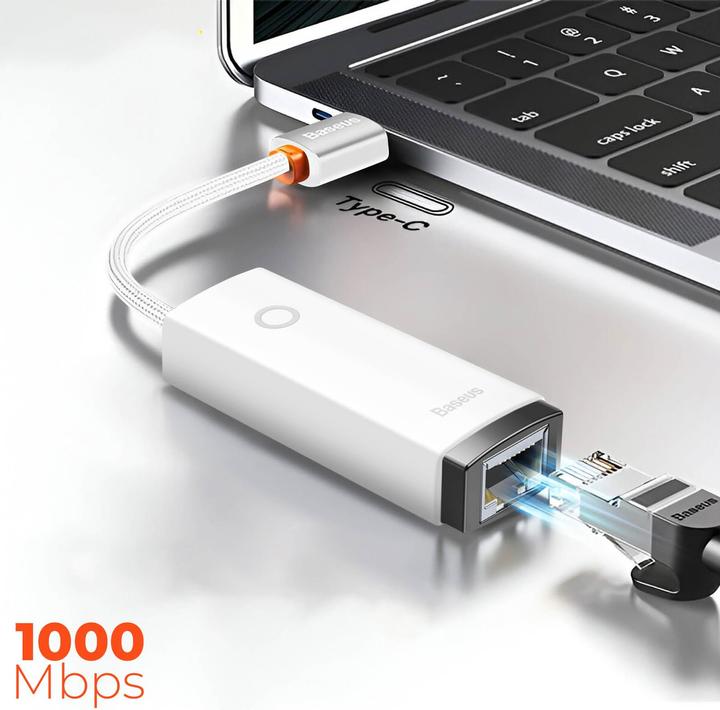 Produktbild Baseus Lite Series USB-C to RJ45 network adapter (white) (USB-C)