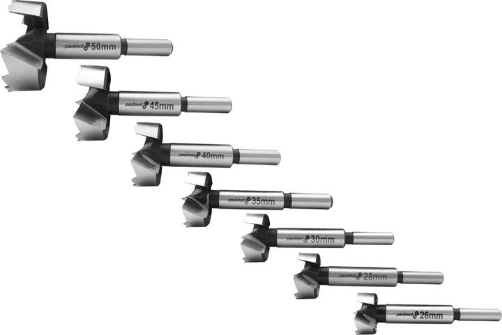 Produktbild Paulimot Forstnerbohrer-Set 15-teilig (10, 12, 15, 16, 18, 20, 22, 25, 26, 28, 30, 35, 40, 45, 50)
