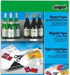 Image du produit Sigel Papier magnétique pour jet d'encre (250 g/m², 5 x, A4)