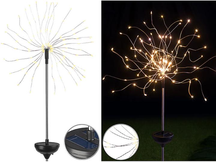 Image du produit Lunartec Décoration lumineuse solaire de jardin avec effet de feu d'artifice (IP44)