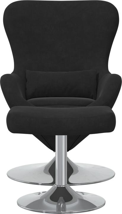 Image du produit VidaXL Chaise oeuf avec repose-pieds en velours noir
