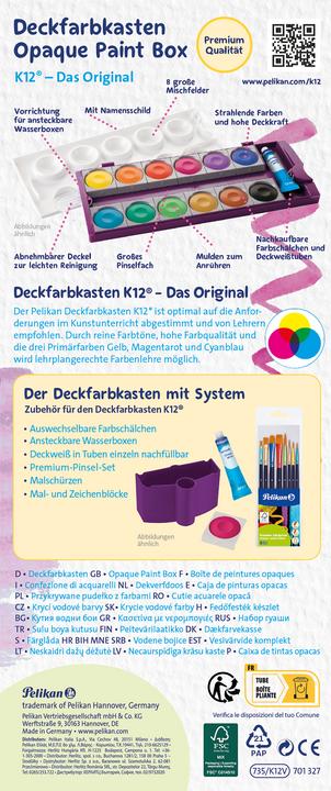 Produktbild Pelikan Farbkasten 12ST K12V violett (Violett, 12 ml)