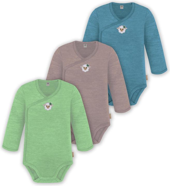 Immagine prodotto Normani Confezione da 3 pezzi di body a maniche lunghe in merino per bambino e bambina - 9355 (86)