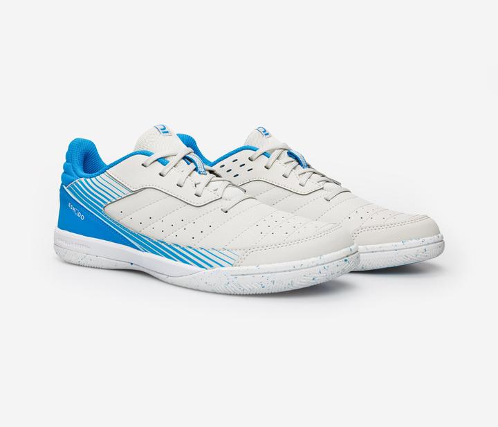 Image du produit Kipsta Kids' Futsal Trainers Eskudo 500 JR - Beige/Blue (38)