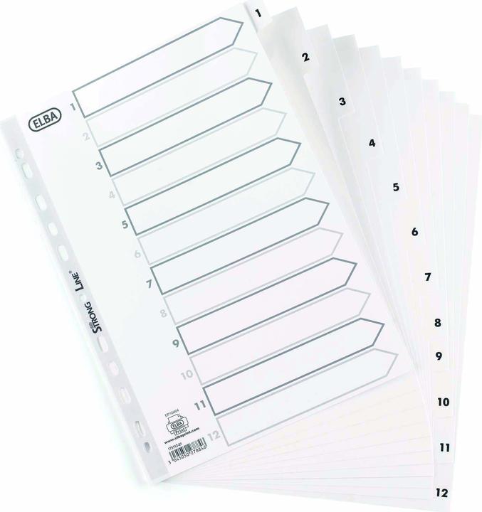 Actual product image Elba STRONG-LINE REGISTER A4 PP HVIS 1-12, HVID