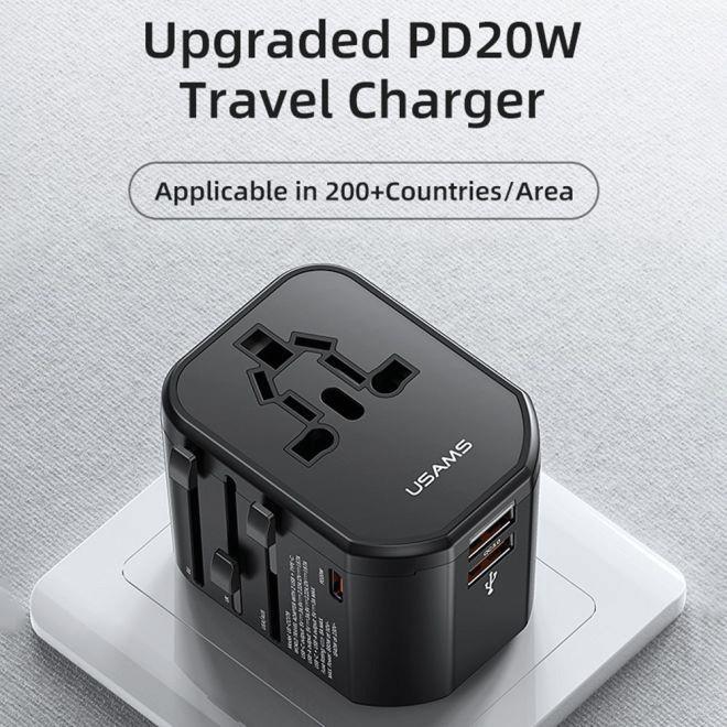 Produktbild Usams T59 Reiseladegerät mit 20W Dual USB-A + Type-C