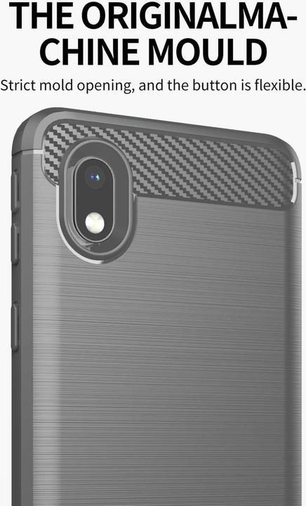 Produktbild Cadorabo TPU Ultra Slim carbon edelstahl Kombi Cover (Samsung Galaxy A10, HTC One M10)