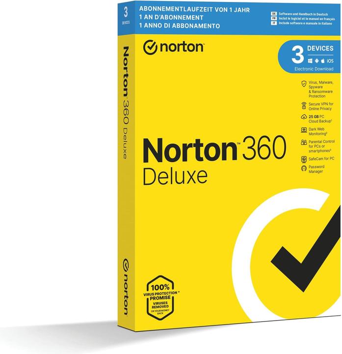 Actual product image Norton 360 Deluxe (3 User, 12 months)