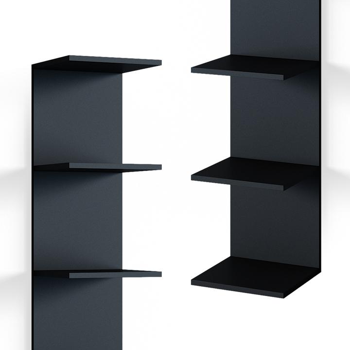 Produktbild Vicco Wandregal Paolo, Schwarz, 28 x 190 cm 2er Set