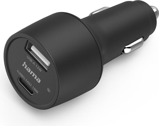 Actual product image Hama Car charger, USB-C (PD/QC) + USB-A, 30 Watt, 36 pieces in display