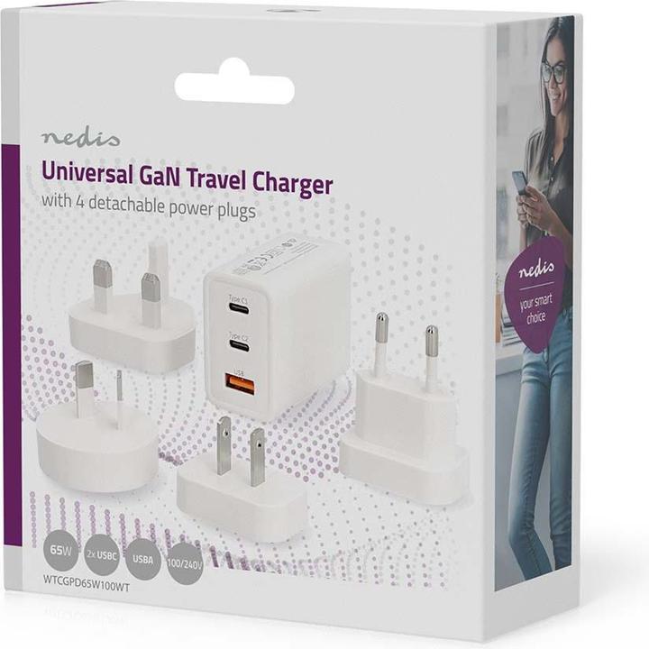 Produktbild Nedis Reise-Adapter - 100-240 V AC 50/60 Hz - 65 W - Weiss