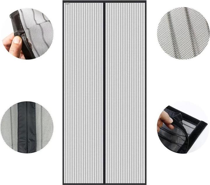 Actual product image Werkstein Magnetic door insect screen fly curtain mosquito net (140 x 240 cm)