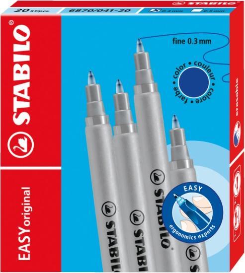Actual product image STABILO EASYoriginal 20 Navullingen Fine - Blauw (Gel mine, Blue)
