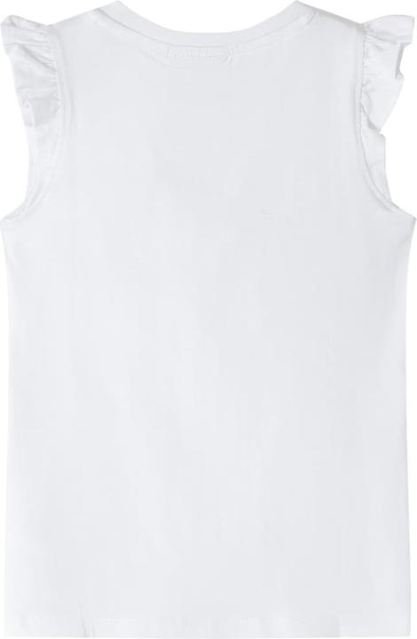 Actual product image VidaXL Children's T-shirt with frill sleeves Ecru 104,Material: 95 (104)