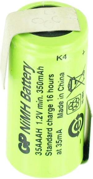 Image du produit AccuCell Batterie GP35AAAH Size 1/2AAA avec cosse à souder en forme de Z (1 pcs, 350 mAh, Batterie)