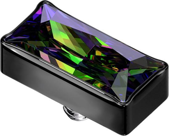 Image du produit Star Piercing Dermal Anchor rectangulaire noir cristal foncé multicolore (sans laiton, Titane G23)