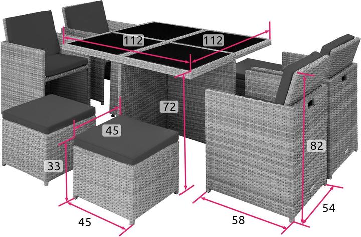 Image du produit tectake Salon de jardin MANHATTAN (100 cm)