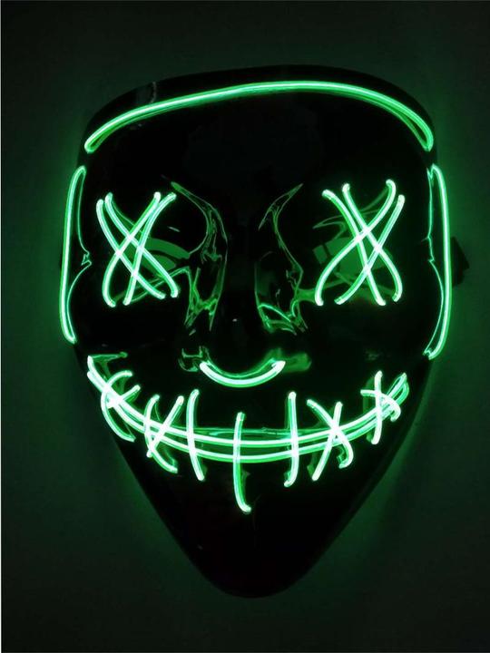 Produktbild PhoneLook Cosplay Maske The Purge Neon LED Gesichtsmaske Universalgrösse