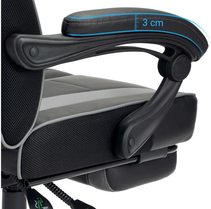 Actual product image Songmics Gaming chair, OBG073B03V1 faux leather grey, black frame