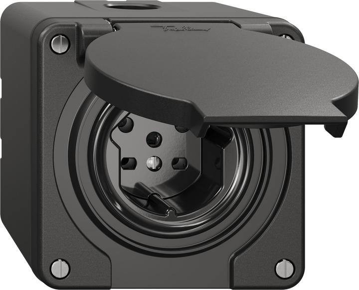 Actual product image Feller Socket outlet AP type 15 wet IP55/21 black