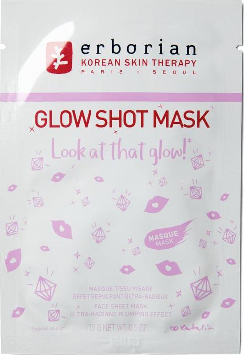 Produktbild Erborian Glow Shot Mask rozświetlająca maseczka na płachcie do twarzy 15g