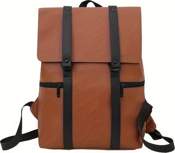Only-Bags.Store PU-Leder-Rucksack, wasserdichte Schultasche, einfarbiger Rucksack für Männer und Frauen
