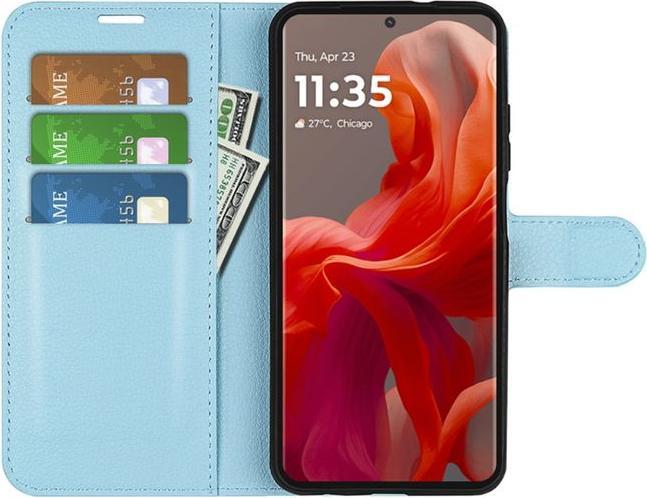 Actual product image MU Classic Litchi Leather Bookcover Series (Motorola Moto G85)
