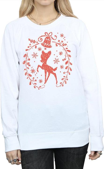 Actual product image Disney Womens/Ladies Bambi Christmas Wreath Sweatshirt (M)