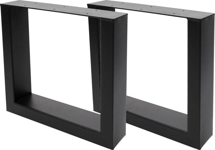 Swisshandel24 2x Tischbein, für Couchtisch Sitzbank Tischgestell Tischkufe, Industrial 37x40cm - schwarz
