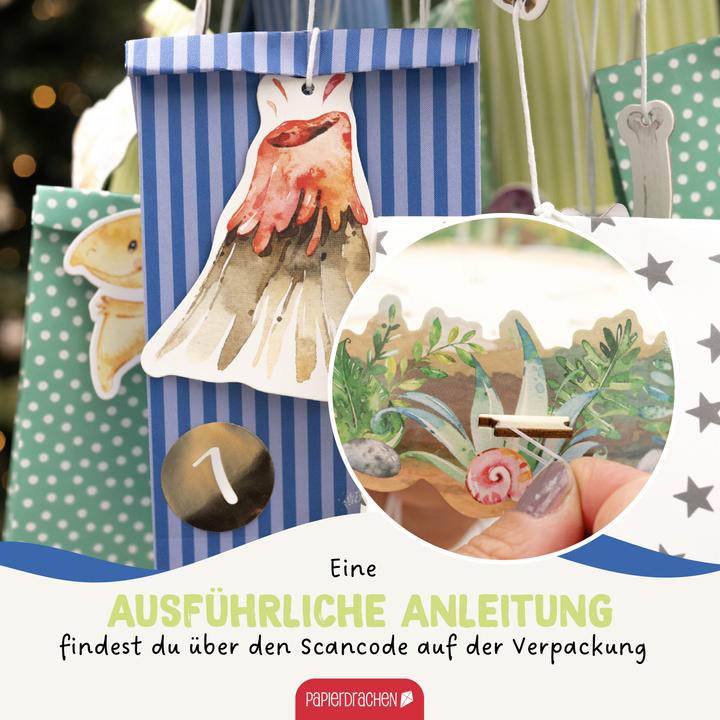 Produktbild Papierdrachen Mobile Adventskalender - Dino