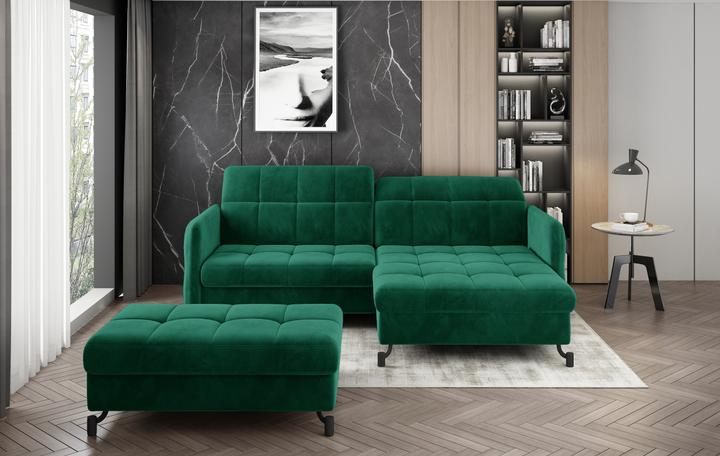 Image du produit ELTAP Narożnik Lorelle + Pouf (Ensemble de capitonnage, Canapé-lit, Canapé d'angle)
